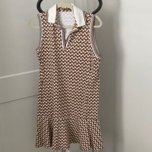 J.McLaughlin, Like New, Merlin Dress in cream and rust. Size Large